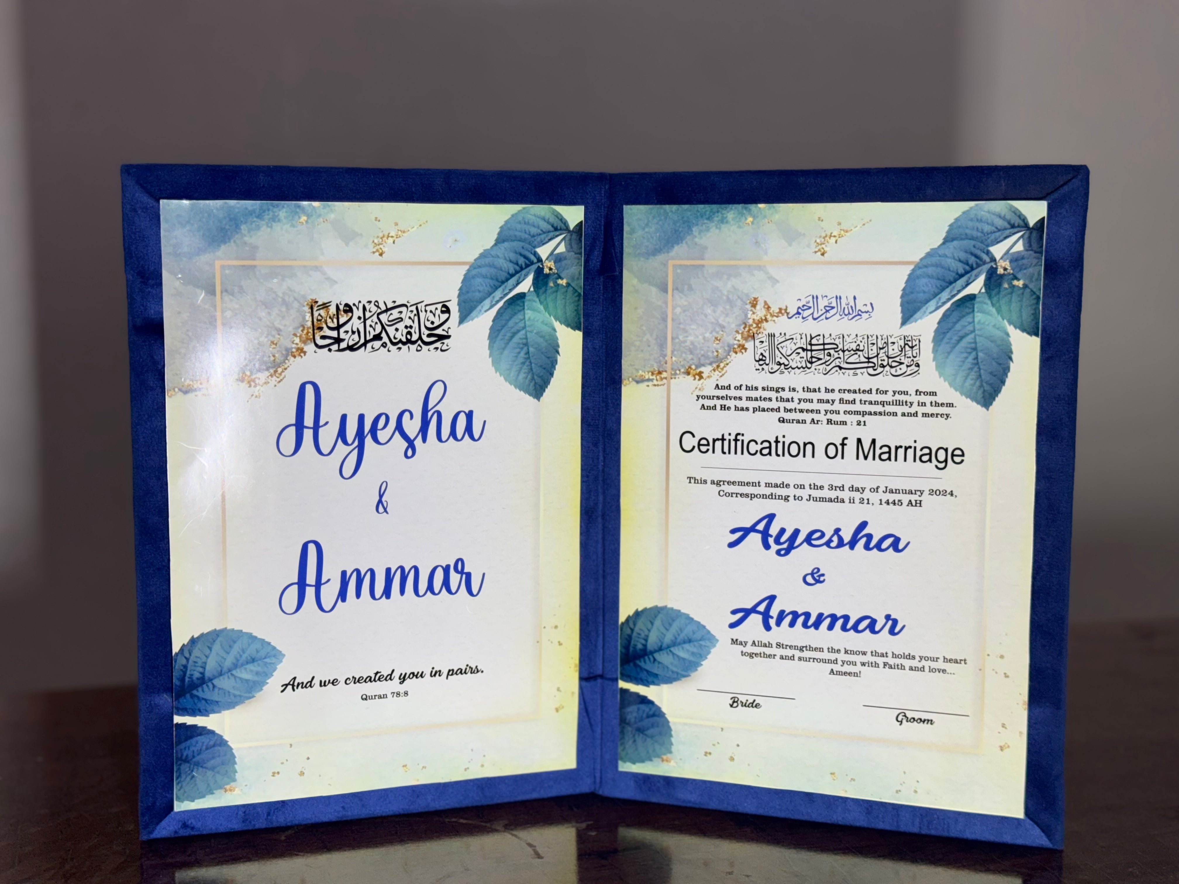 Nikkah Booklet | BlUE