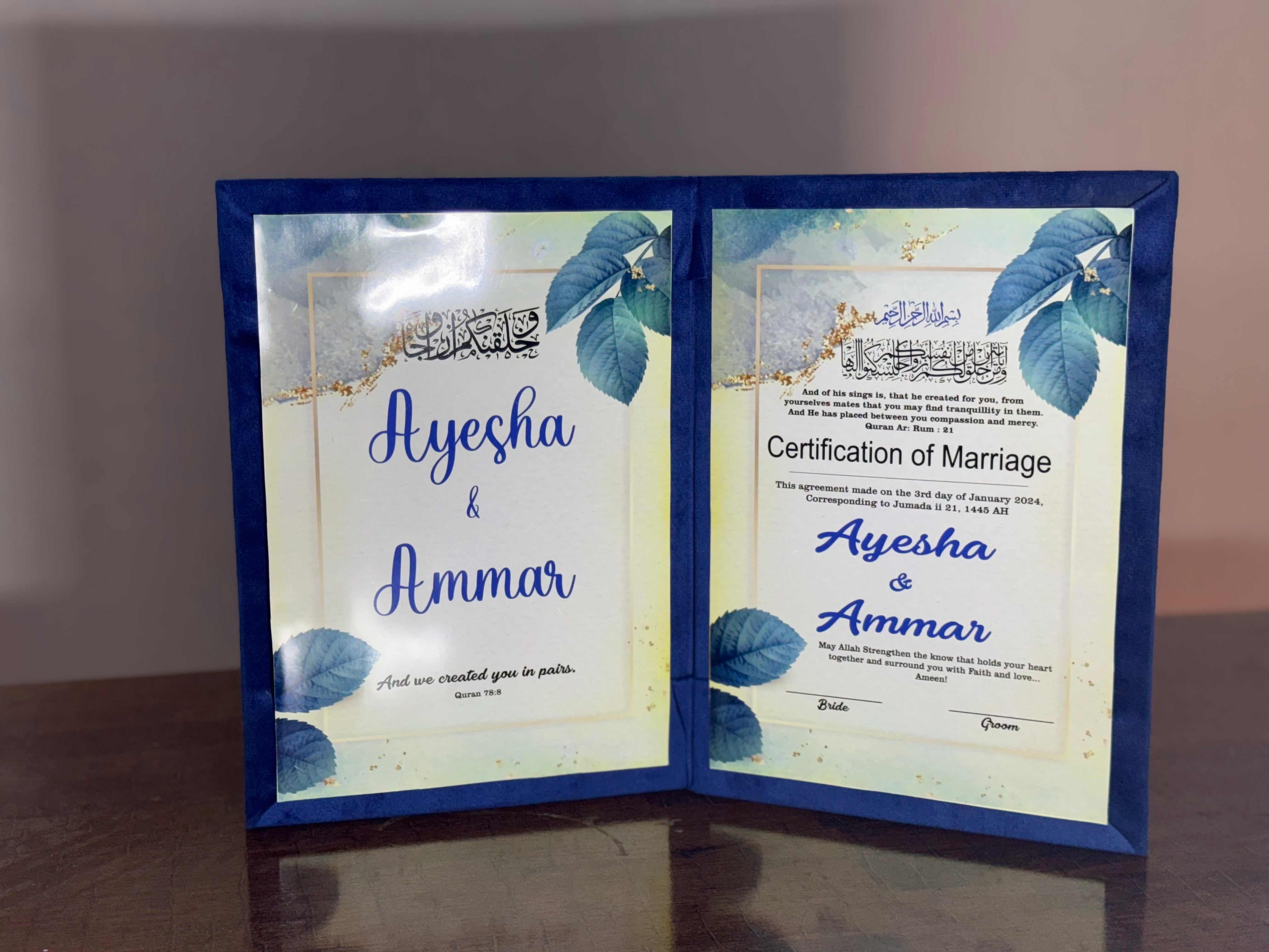 Nikkah Booklet | BlUE