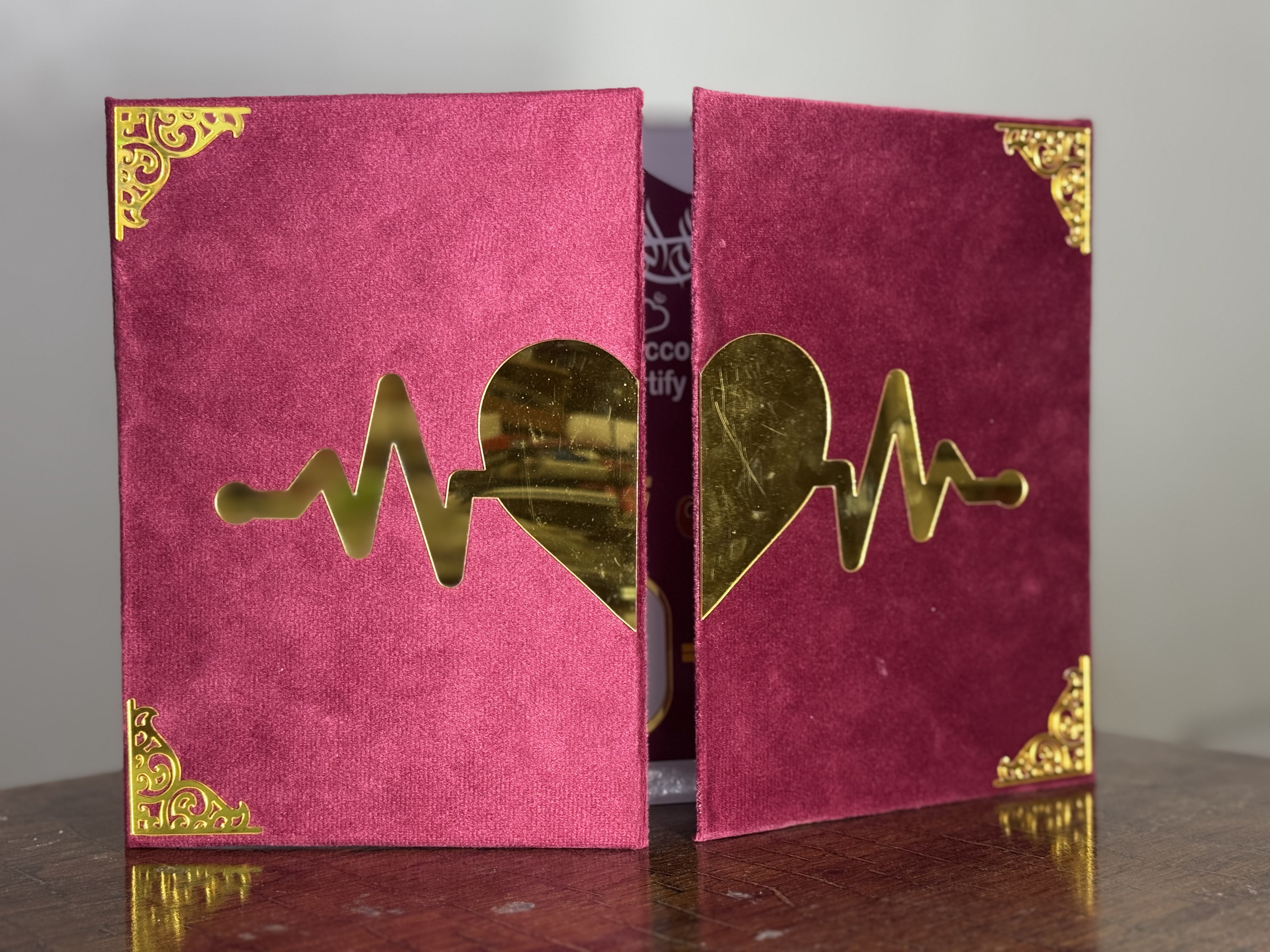 Double side fold Nikkah Booklet | Maroon