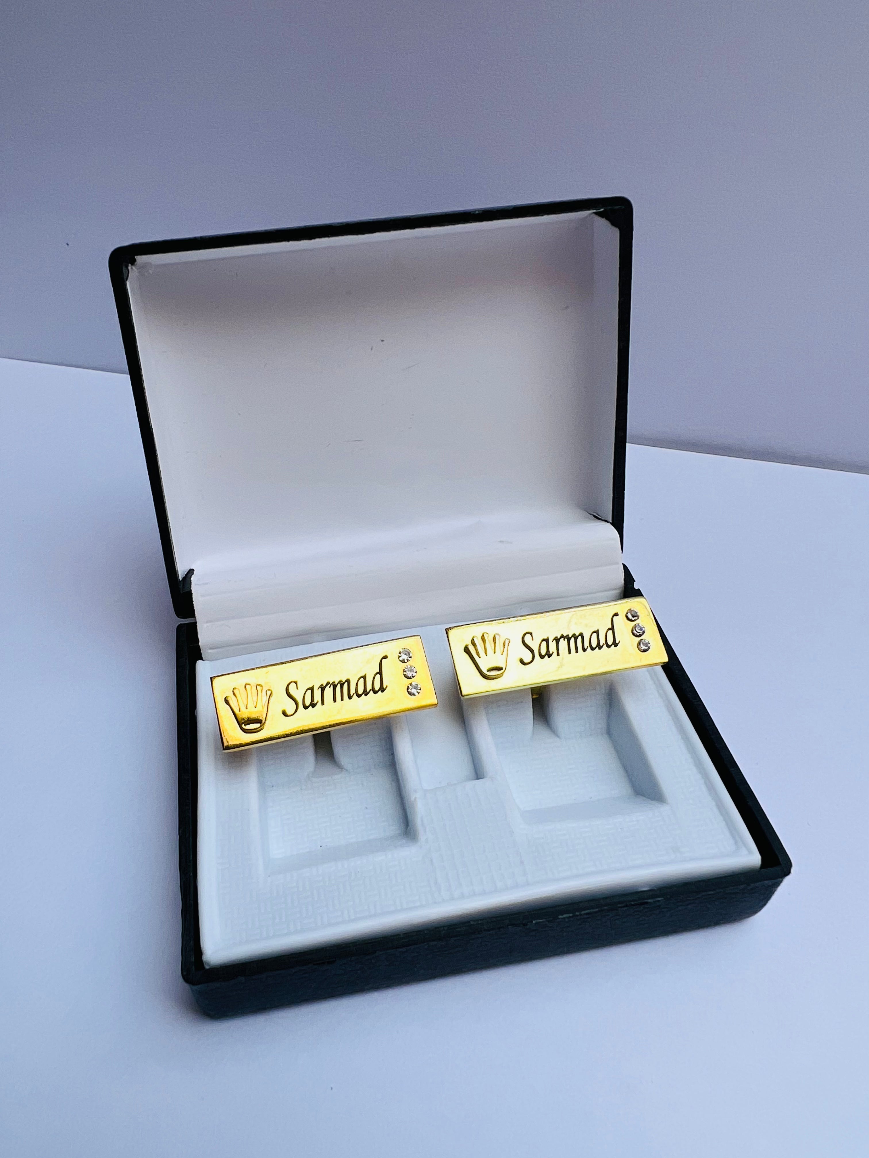 Crown Engraved Cufflinks