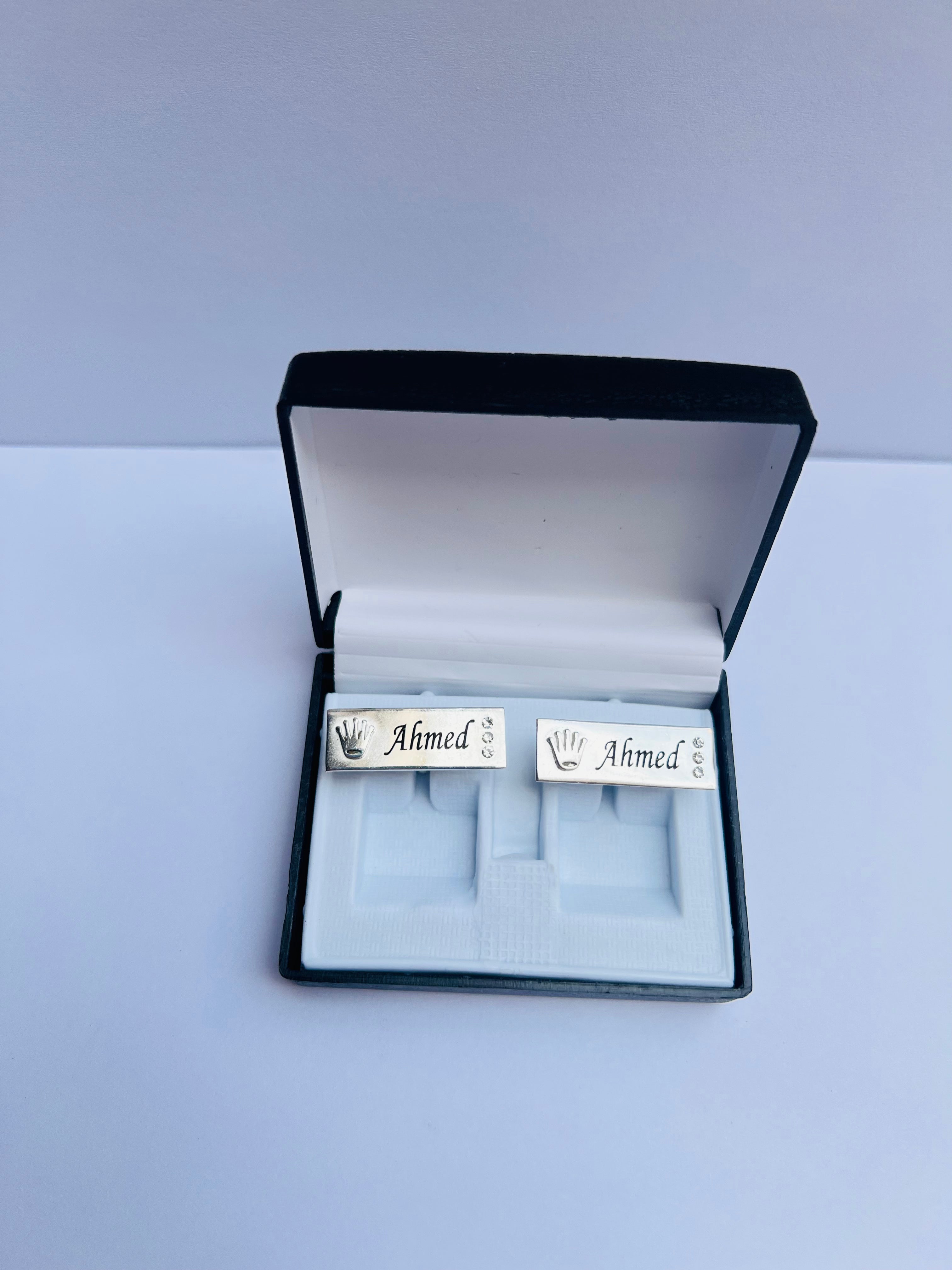 Crown Engraved Cufflinks