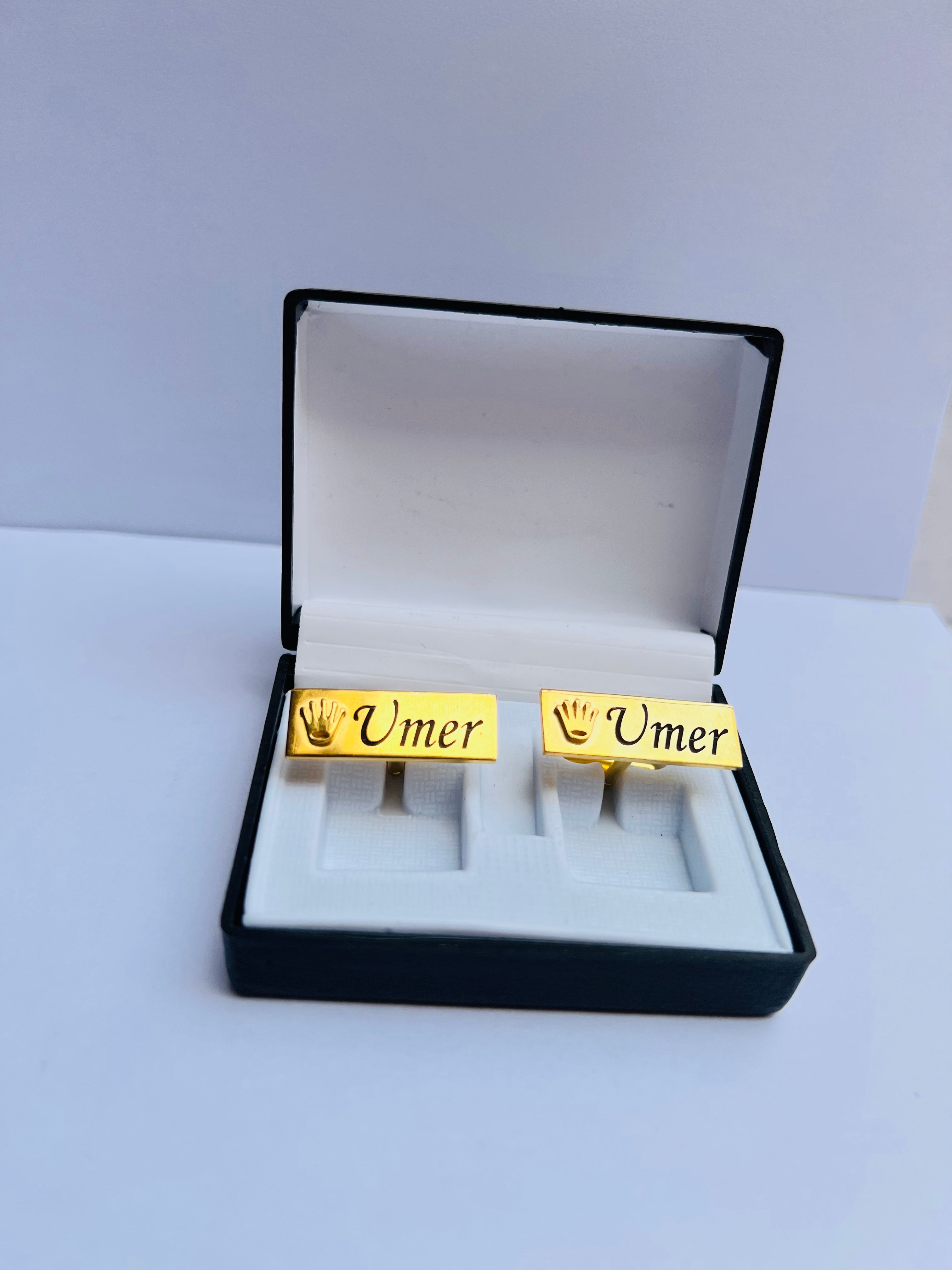 Crown Engraved Cufflinks