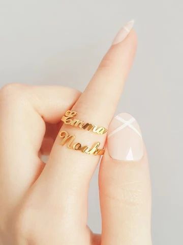 Customize Double Name Rings