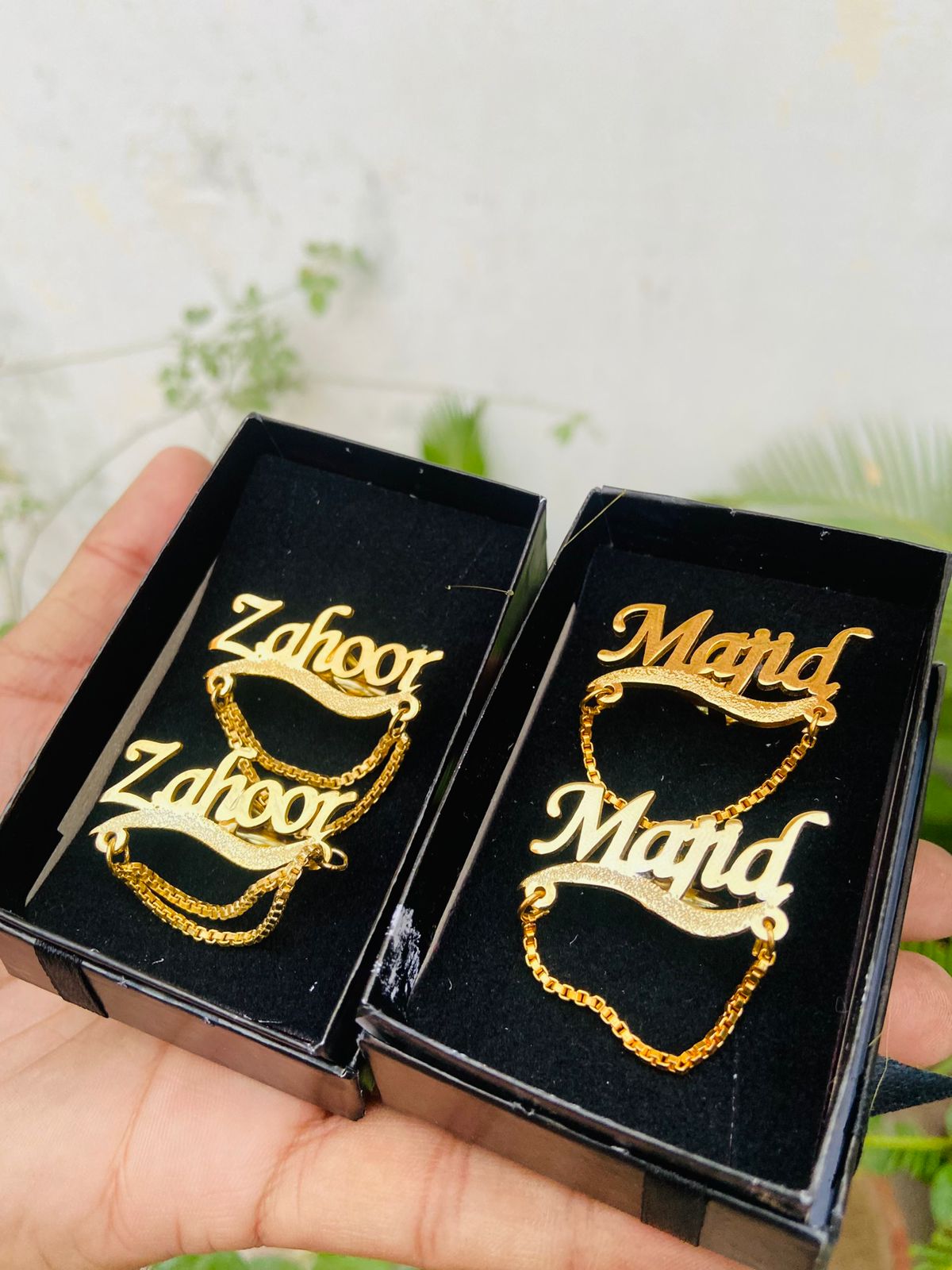 Customize Name Cufflinks with Chain