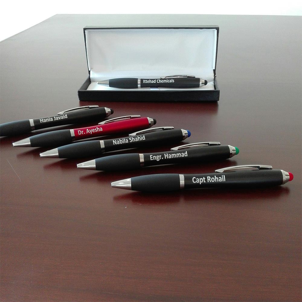 Multi Color Light Name Stylus Pen